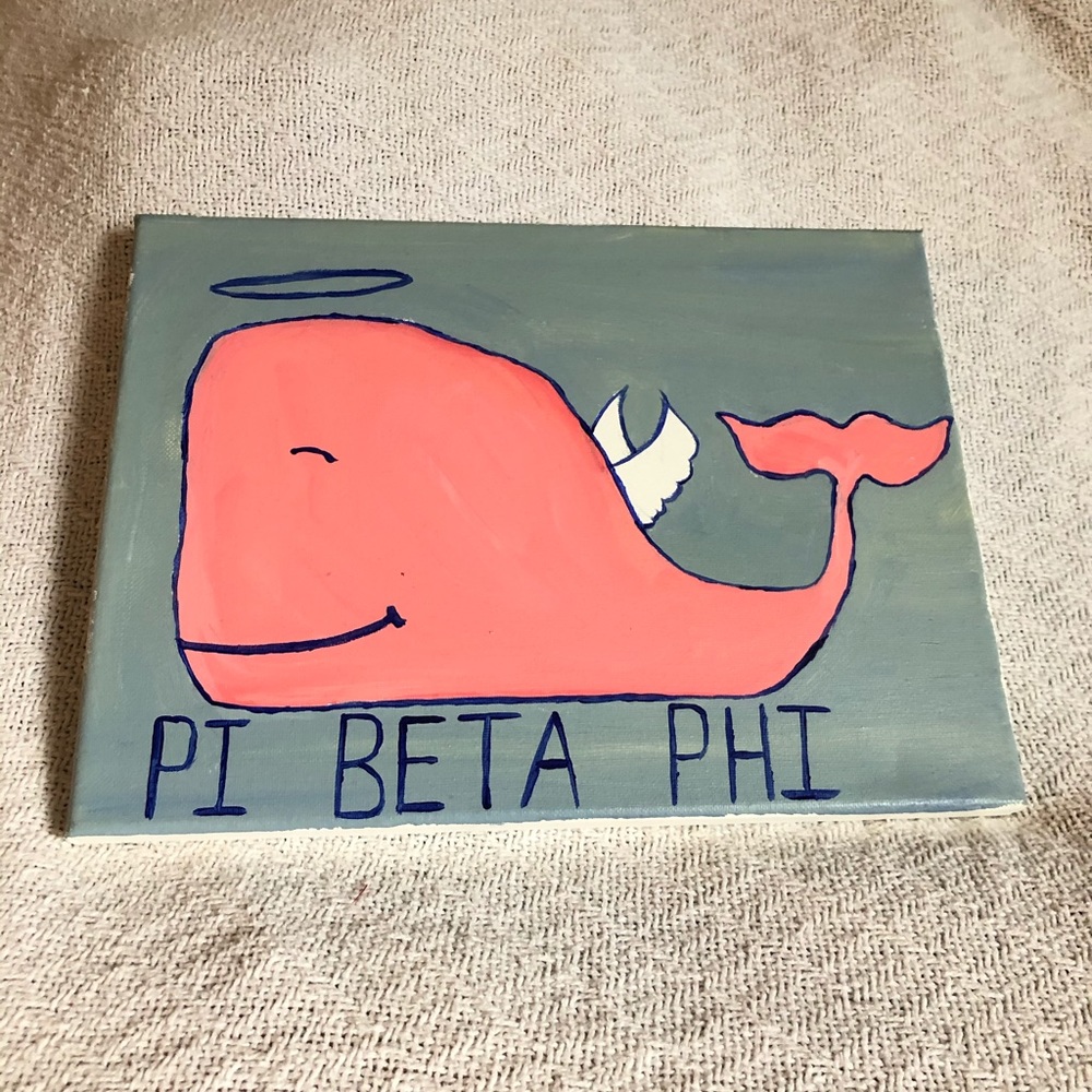Pi Beta Phi Whale Canvas